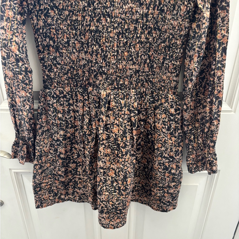 Cleobella Floral Smocked Mini Dress L - Picture 8 of 10